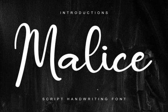 Malice Font: A Dainty Script for Handmade Labels & Branding